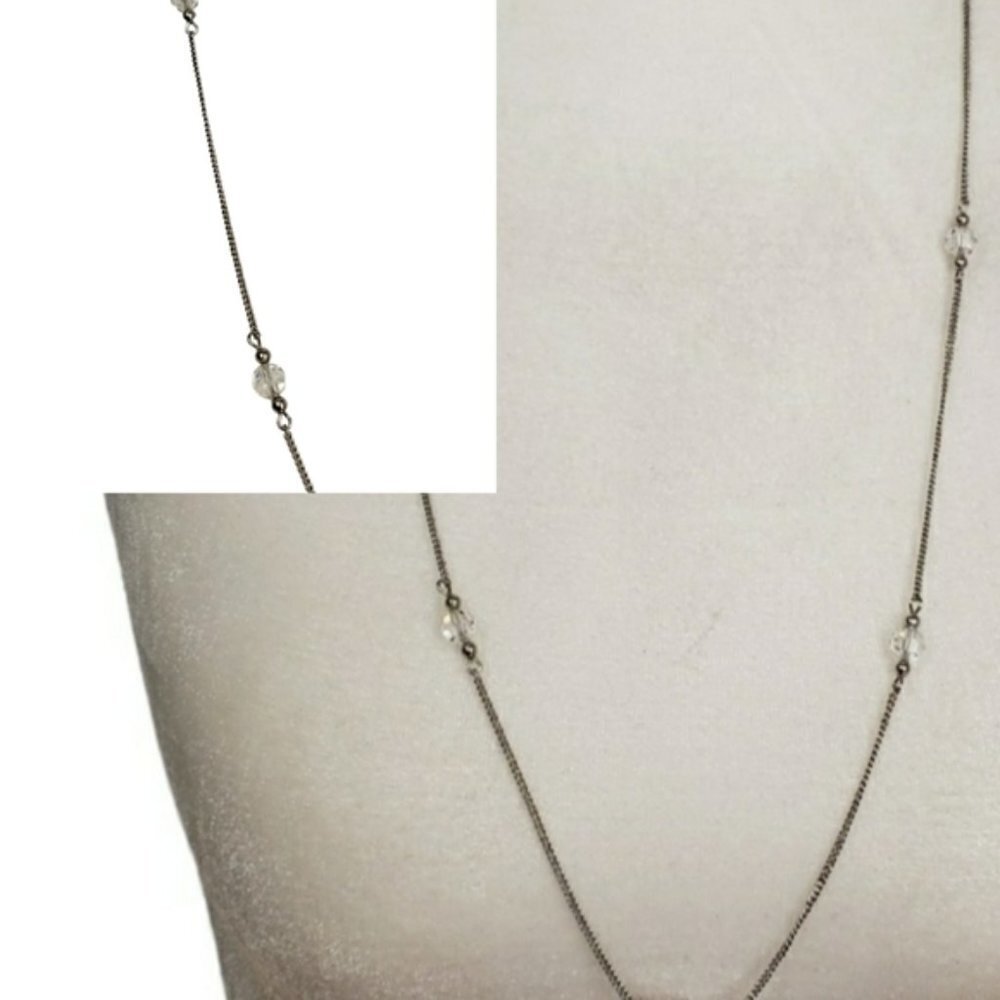 Avon Silver Tone Glass Beads Necklace